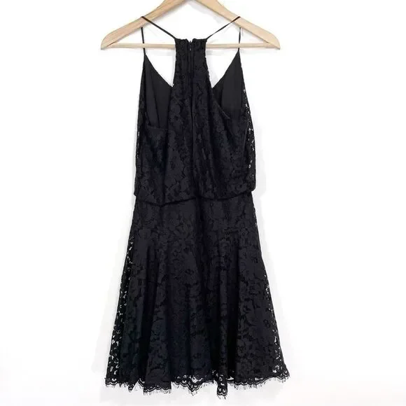 Joie Nanon B Black Lace Dress Fit and Flare Mini Dress S - Picture 8 of 9